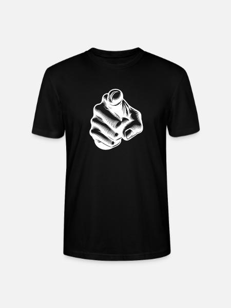 Klassischer ikonischer Fingerzeig Handgeste - Stanley/Stella Unisex Bio-T-Shirt CRAFTER - Schwarz