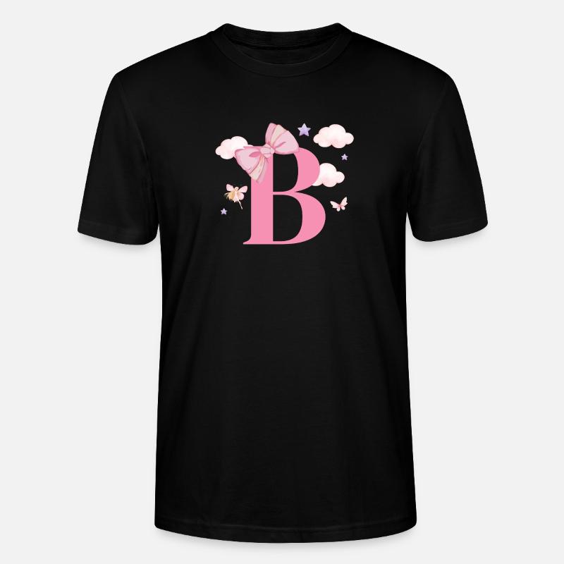 Buchstabe b rosa Wolken - Stanley/Stella Unisex Bio-T-Shirt CRAFTER - Schwarz