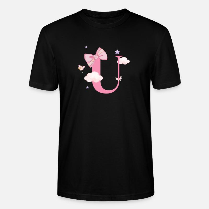 Buchstabe u Rosa Wolken - Stanley/Stella Unisex Bio-T-Shirt CRAFTER - Schwarz