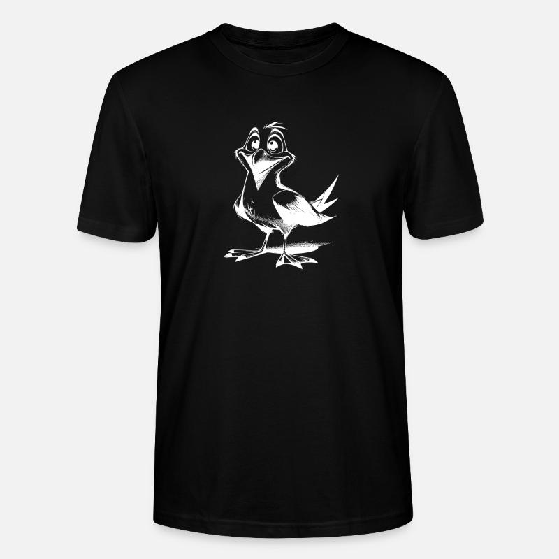 Netter Flattermann lustiger Möwen Vogel - Stanley/Stella Unisex Bio-T-Shirt CRAFTER - Schwarz