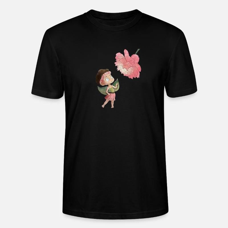 Magical fairy with peony - Stanley/Stella CRAFTER Unisex Organic T-Shirt - black