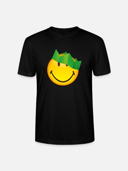 Smiley Green Crown - Stanley/Stella CRAFTER Unisex Organic T-Shirt - black