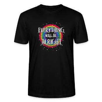 Everything will be alright - T-shirt bio CRAFTER Stanley Stella Unisexe - noir - Devant - Alina (178cm) & Michal (187cm)
