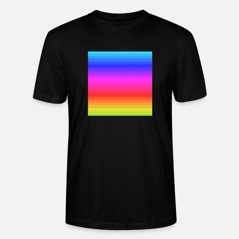 Fond de rayures arc-en-ciel - T-shirt bio CRAFTER Stanley Stella Unisexe - noir