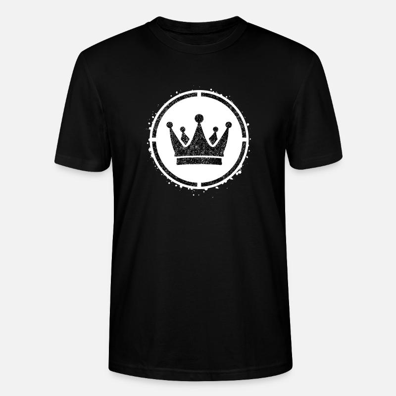 Sponge stencil Crown inside circle - Stanley/Stella CRAFTER Unisex Organic T-Shirt - black