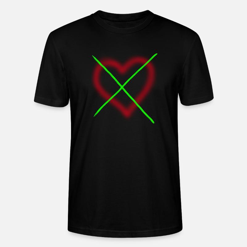 Herz durchgestrichen - Stanley/Stella Unisex Bio-T-Shirt CRAFTER - Schwarz