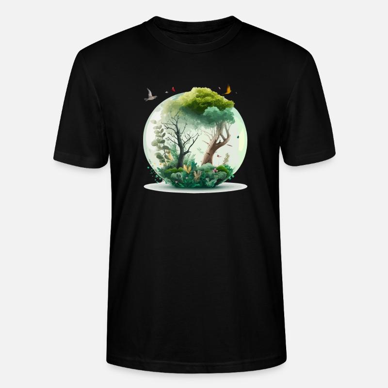 La forêt miniature - T-shirt bio CRAFTER Stanley Stella Unisexe - noir
