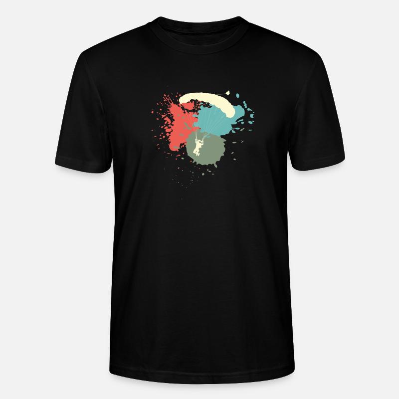 Fallschirm Retro Geschenkidee - Stanley/Stella Unisex Bio-T-Shirt CRAFTER - Schwarz