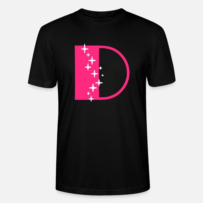 Buchstabe D Glitzer - Stanley/Stella Unisex Bio-T-Shirt CRAFTER - Schwarz
