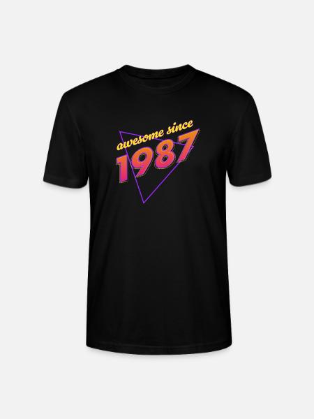 Rétro - Awesome since 1987 - T-shirt bio CRAFTER Stanley Stella Unisexe - noir