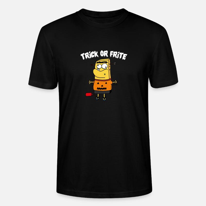TRICK ODER POMMES WEISS - Stanley/Stella Unisex Bio-T-Shirt CRAFTER - Schwarz