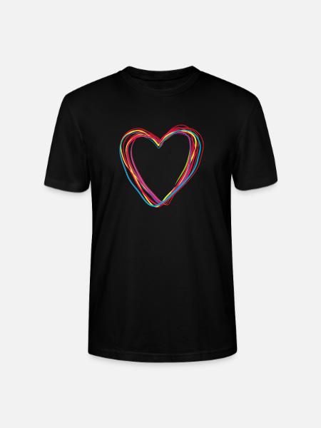 heart - I feel love - Stanley/Stella Unisex Bio-T-Shirt CRAFTER - Schwarz