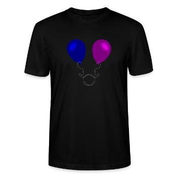 Luftballon, Luftballons, Party, - Stanley/Stella Unisex Bio-T-Shirt CRAFTER - Schwarz - Vorne - Alina (178cm) & Michal (187cm)