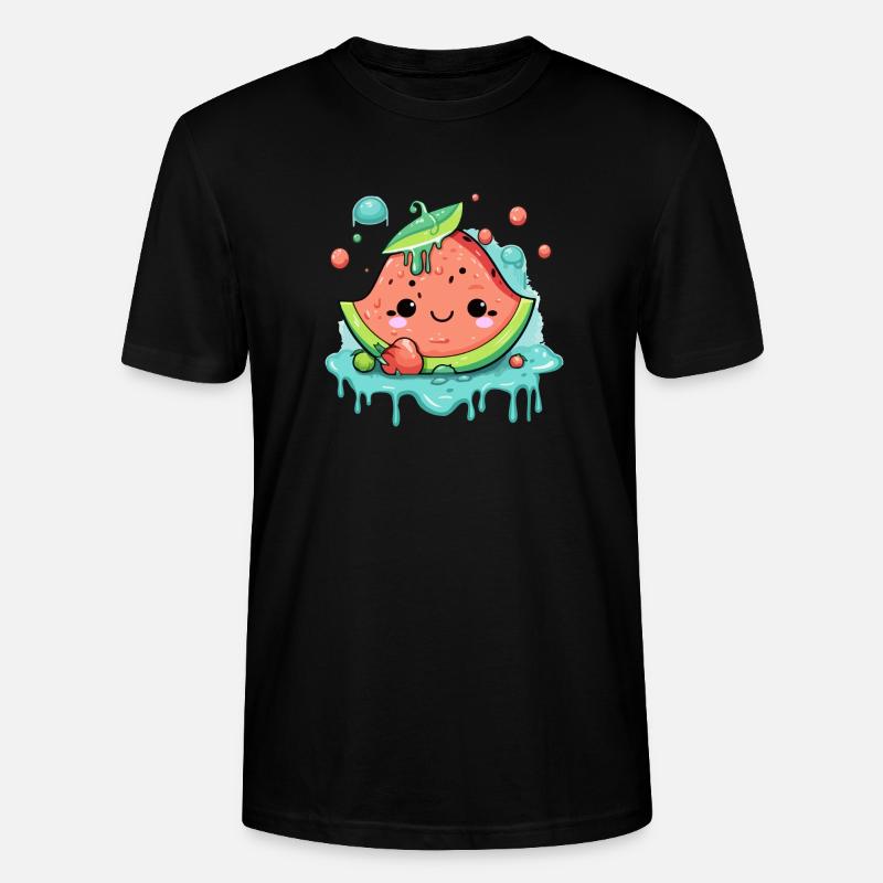 Eli pastèque Kawaii - T-shirt bio CRAFTER Stanley Stella Unisexe - noir