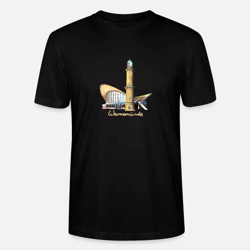 Teepott mit Leuchtturm - Stanley/Stella Unisex Bio-T-Shirt CRAFTER - Schwarz
