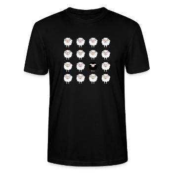 Schaf - Stanley/Stella Unisex Bio-T-Shirt CRAFTER - Schwarz - Vorne - Alina (178cm) & Michal (187cm)