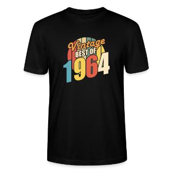 Vintage 1964 Beste van 1964 - Annif 60 jaar - Stanley/Stella Uniseks bio-T-shirt CRAFTER - zwart - Voor - Alina (178cm) & Michal (187cm)