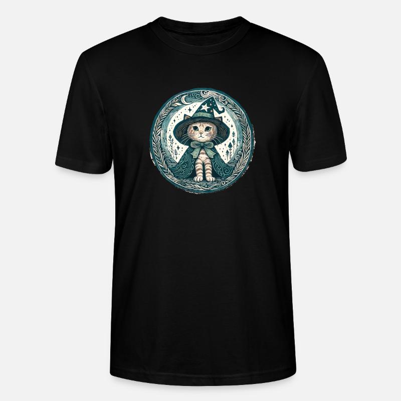 Kätzchen-Katze-Zauberer - Stanley/Stella Unisex Bio-T-Shirt CRAFTER - Schwarz