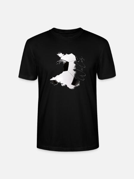 Wales kart rammer ekte fotball EN - Stanley/Stella CRAFTER unisex økologisk T-skjorte - svart