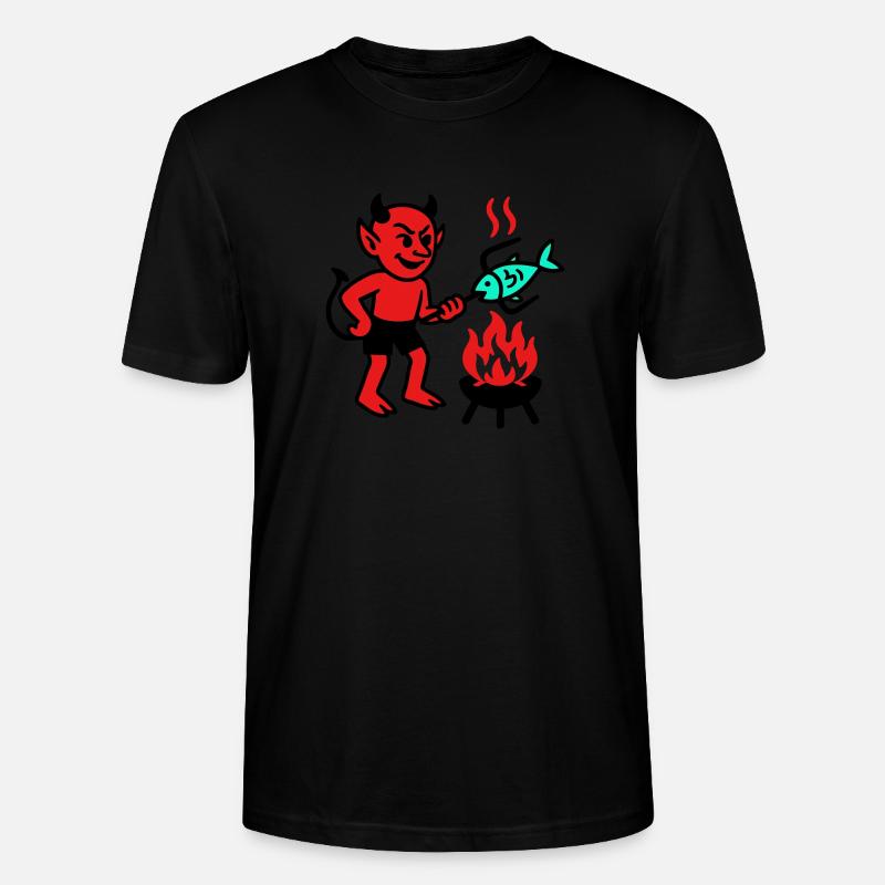 Devil with Fish - Stanley/Stella Unisex Bio-T-Shirt CRAFTER - Schwarz