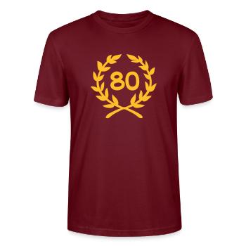 80 - Stanley/Stella Unisex Bio-T-Shirt CRAFTER - Burgunderrot - Vorne - Alina (178cm) & Michal (187cm)
