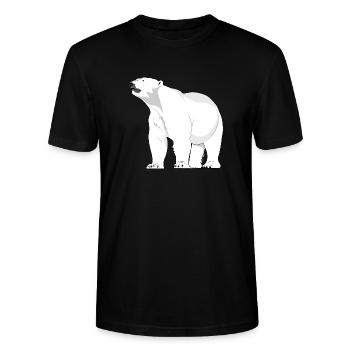 Polarbär Eisbär Nordpol - Stanley/Stella Unisex Bio-T-Shirt CRAFTER - Schwarz - Vorne - Alina (178cm) & Michal (187cm)