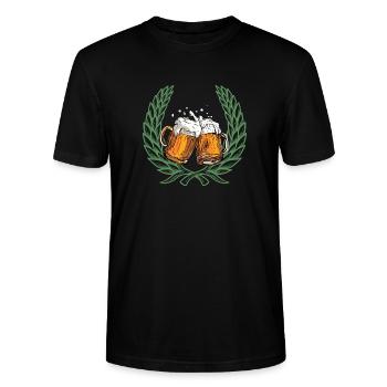 Heiliges Bier - Stanley/Stella Unisex Bio-T-Shirt CRAFTER - Schwarz - Vorne - Alina (178cm) & Michal (187cm)