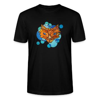 Fuchs Geometrie - Stanley/Stella Unisex Bio-T-Shirt CRAFTER - Schwarz - Vorne - Alina (178cm) & Michal (187cm)