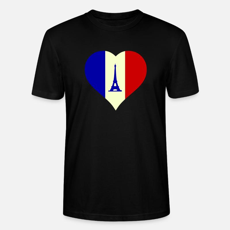 Herz Frankreich - Stanley/Stella Unisex Bio-T-Shirt CRAFTER - Schwarz