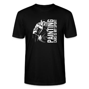 Peindre des voitures est mon sport - cadeau de laque automobile - T-shirt bio CRAFTER Stanley Stella Unisexe - noir - Devant - Alina (178cm) & Michal (187cm)