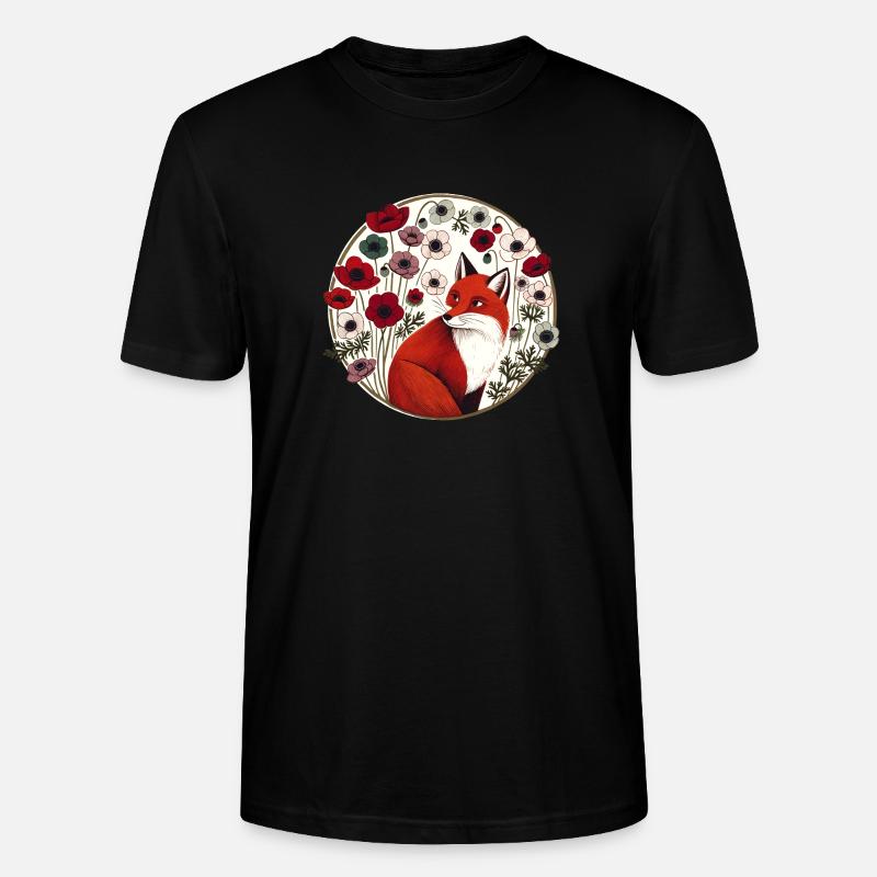 Retro Rotfuchs - Stanley/Stella Unisex Bio-T-Shirt CRAFTER - Schwarz