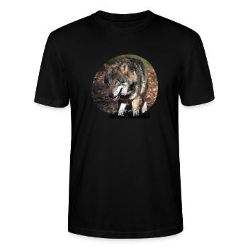The Wolf - Stanley/Stella CRAFTER Unisex Organic T-Shirt - black - Front - Alina (178cm) & Michal (187cm)