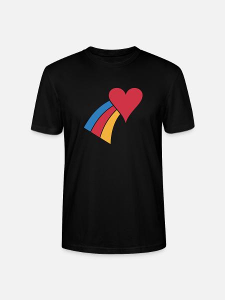 Rainbow Heart - Stanley/Stella CRAFTER Unisex Organic T-Shirt - black