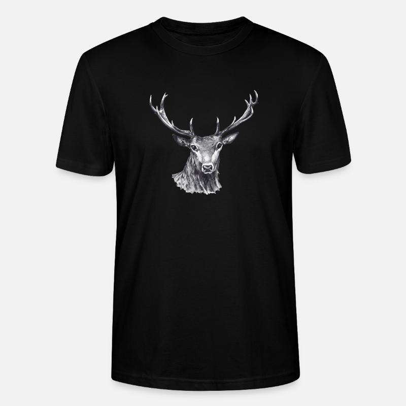 Hirsch - Stanley/Stella Unisex Bio-T-Shirt CRAFTER - Schwarz