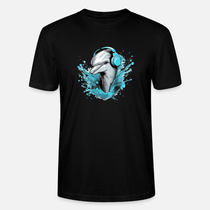 Jerko, der audiophile Delphin - Stanley/Stella Unisex Bio-T-Shirt CRAFTER - Schwarz