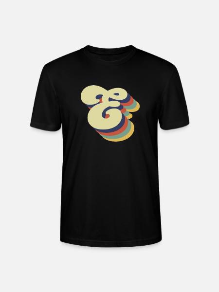Retro Letter E - Stanley/Stella CRAFTER Unisex Organic T-Shirt - black