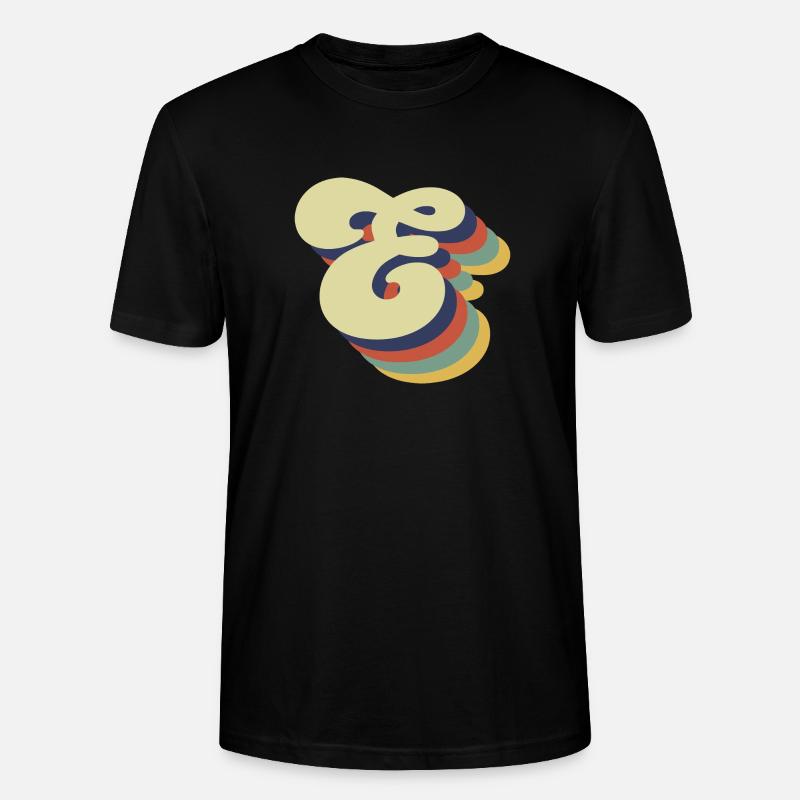 Retro Letter E - Stanley/Stella CRAFTER Unisex Organic T-Shirt - black