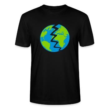 Conception de la Terre détruite - T-shirt bio CRAFTER Stanley Stella Unisexe - noir - Devant - Alina (178cm) & Michal (187cm)