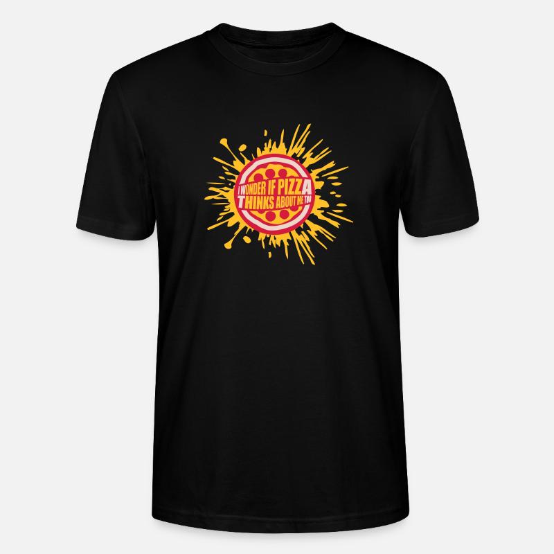 pizza thinks about me - Stanley/Stella Unisex Bio-T-Shirt CRAFTER - Schwarz