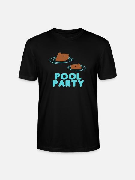 Capybara Pool Party - Stanley/Stella Unisex Bio-T-Shirt CRAFTER - Schwarz
