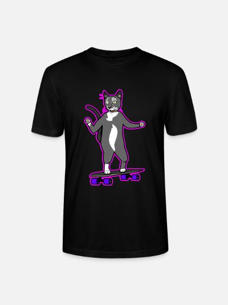Cool chat longboard en rose - T-shirt bio CRAFTER Stanley Stella Unisexe - noir