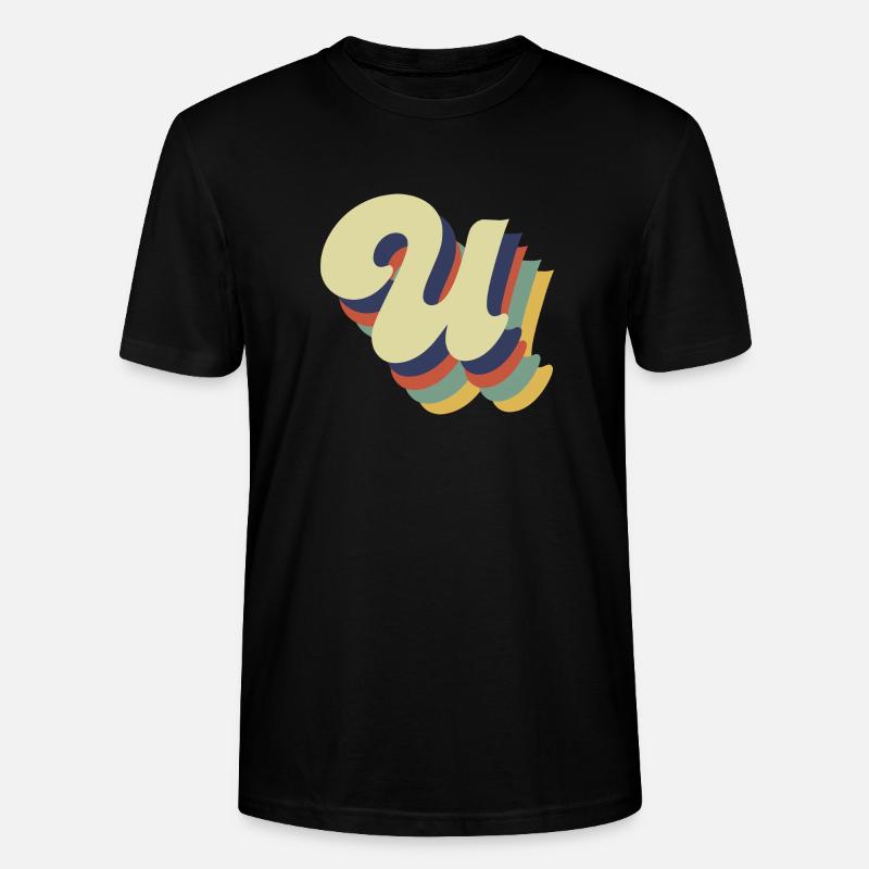 Retro-U-Buchstabe - Stanley/Stella Unisex Bio-T-Shirt CRAFTER - Schwarz