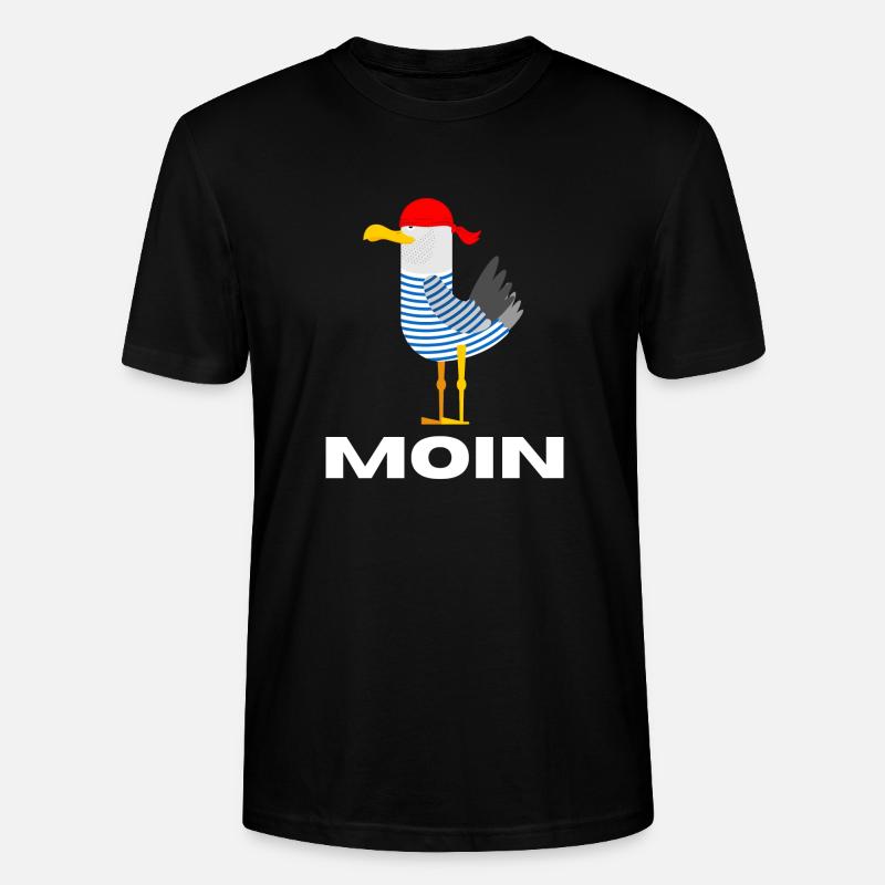 Moin Möwe Deutsch Geschenk - Stanley/Stella Unisex Bio-T-Shirt CRAFTER - Schwarz