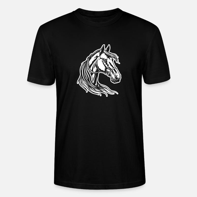Pferd Pferdekopf - Stanley/Stella Unisex Bio-T-Shirt CRAFTER - Schwarz