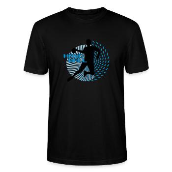 joueurs de handball dans le tourbillon de cercle - T-shirt bio CRAFTER Stanley Stella Unisexe - noir - Devant - Alina (178cm) & Michal (187cm)