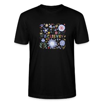 Jésus-Christ,Jésus-Christ,Jésus-Christ,Jésus-Christ - T-shirt bio CRAFTER Stanley Stella Unisexe - noir - Devant - Alina (178cm) & Michal (187cm)
