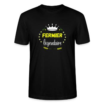 Fermier légendaire - T-shirt bio CRAFTER Stanley Stella Unisexe - noir - Devant - Alina (178cm) & Michal (187cm)