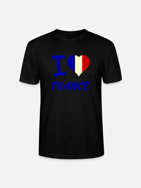 I Love France - Stanley/Stella CRAFTER Unisex Organic T-Shirt - black