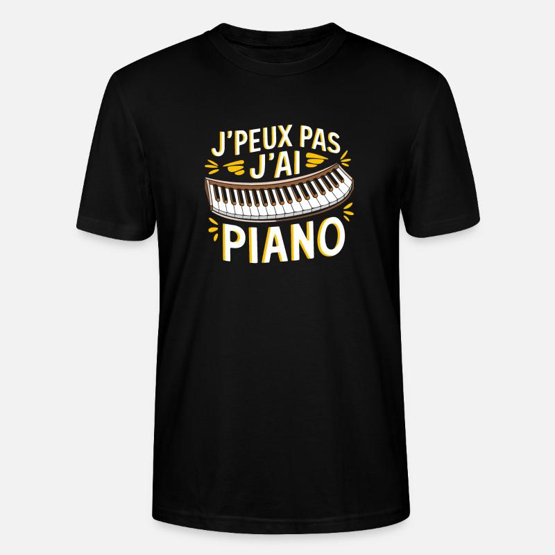 J'peux pas j'ai piano - T-shirt bio CRAFTER Stanley Stella Unisexe - noir