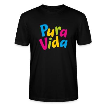 pura vida - Stanley/Stella Unisex Bio-T-Shirt CRAFTER - Schwarz - Vorne - Alina (178cm) & Michal (187cm)